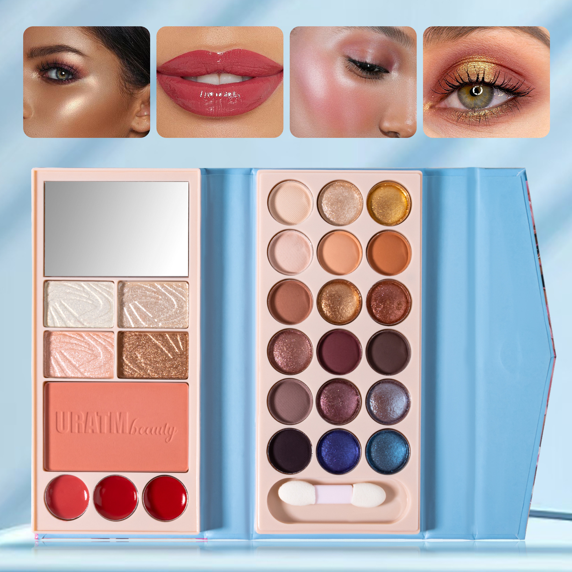 26-color cross-border bestseller multi-functional all-in-one makeup palette, matte pearlescent eyeshadow, lipstick, blush, contour, high-gloss makeup full figure