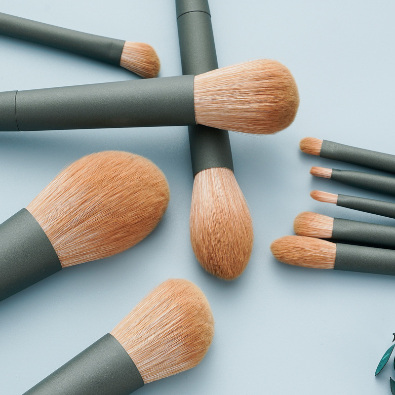 High-quality, super soft, dark green 10-piece makeup set, soft-bristled brush, complete brush tools, genuine products, suitable for beginners Specification drawing