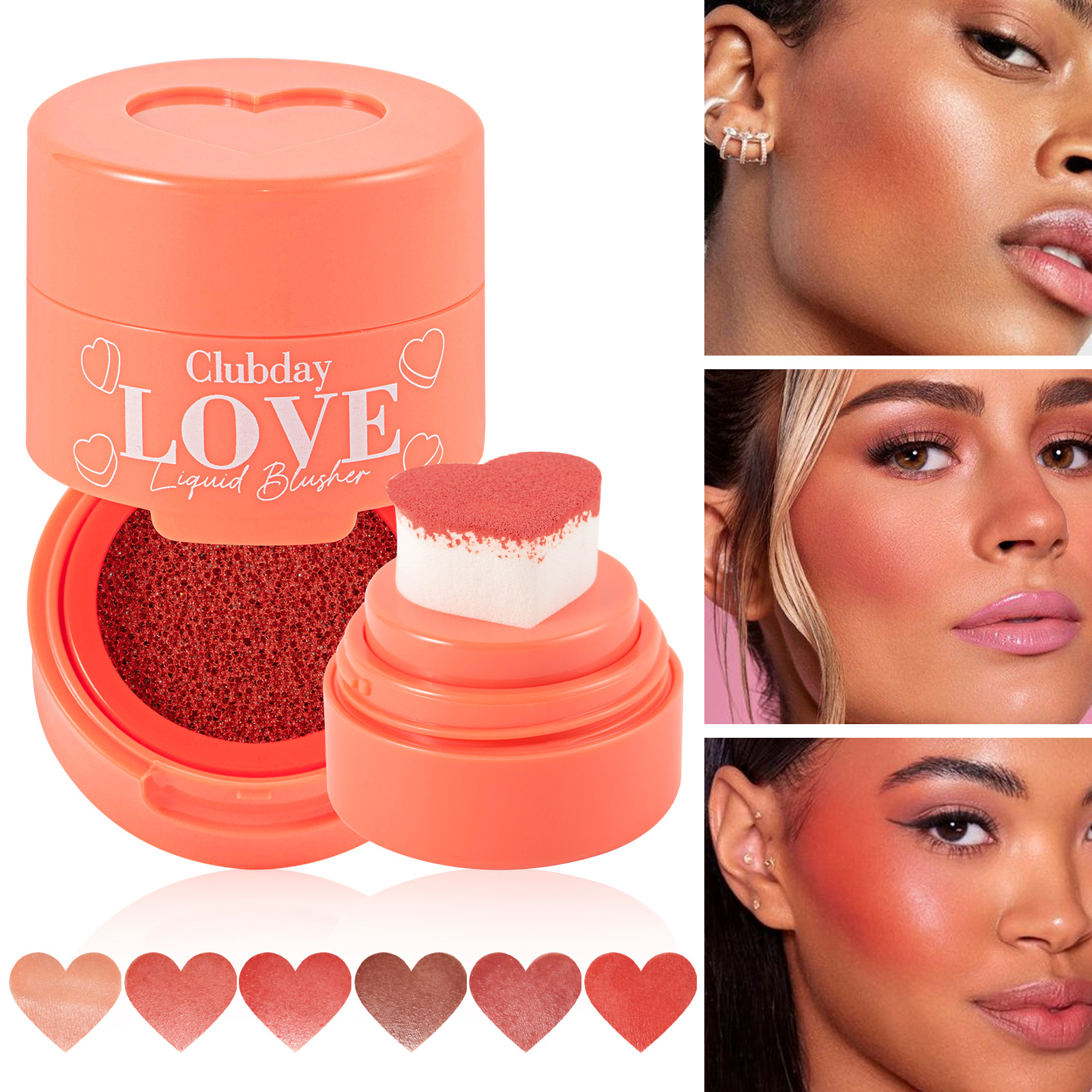 Clubday's best-selling cheek contouring stamp blush natural three-dimensional nude tanning blush cross-border makeup wholesale full figure
