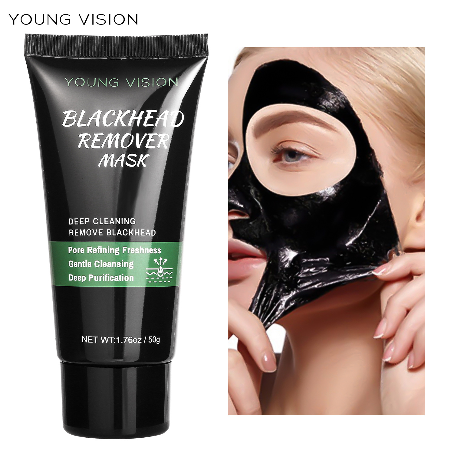 YOUNG VISION Nasal Mask 50g, peel-off Nasal Mask, Black Nasal mask