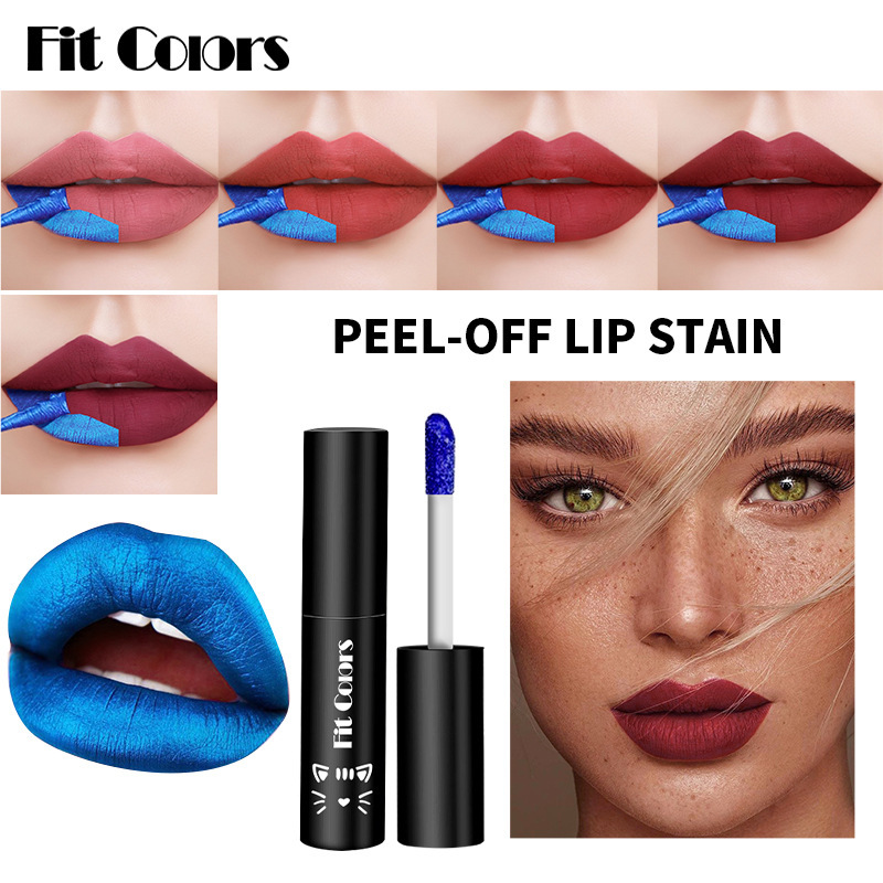 Fit Colors Peel-off lip gloss matte finish with a base color, a cross-border Amazon bestseller full figure