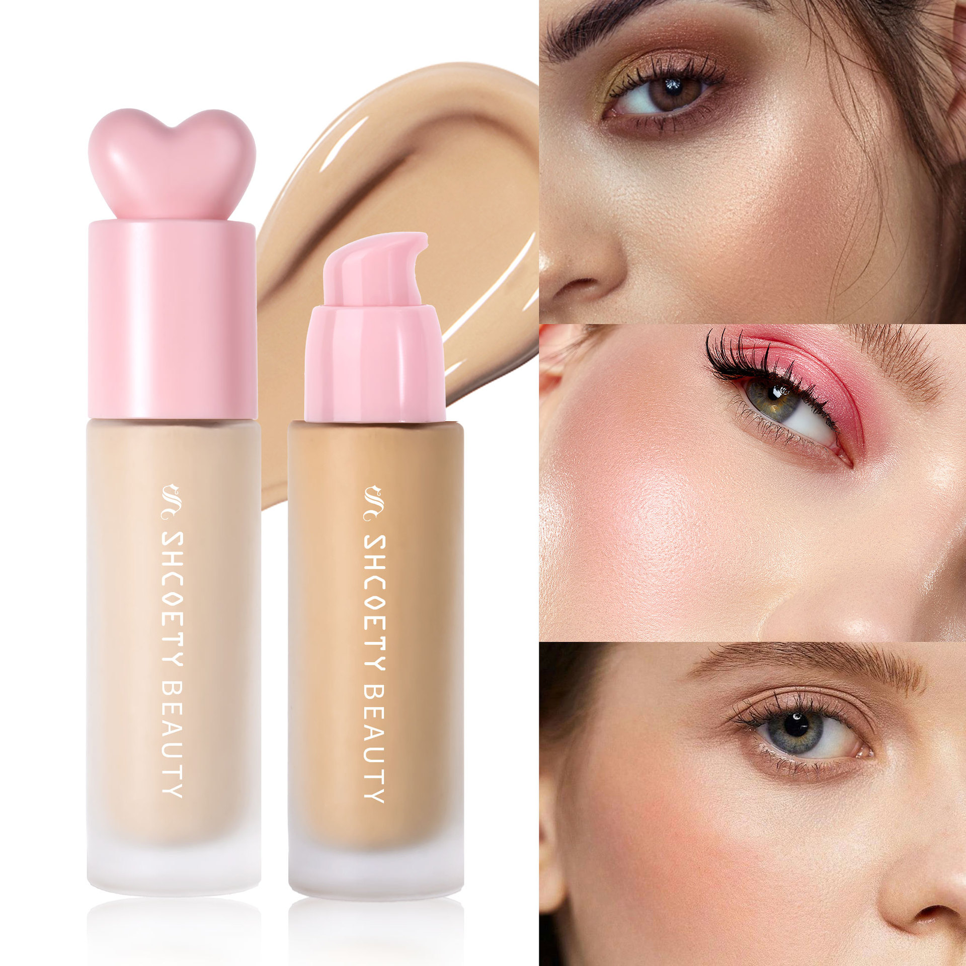 SHCOETY Cross-border Foundation matte Concealing Long-lasting Makeup without smudge, Pore-invisible Foundation, European and American Foundation cream full figure