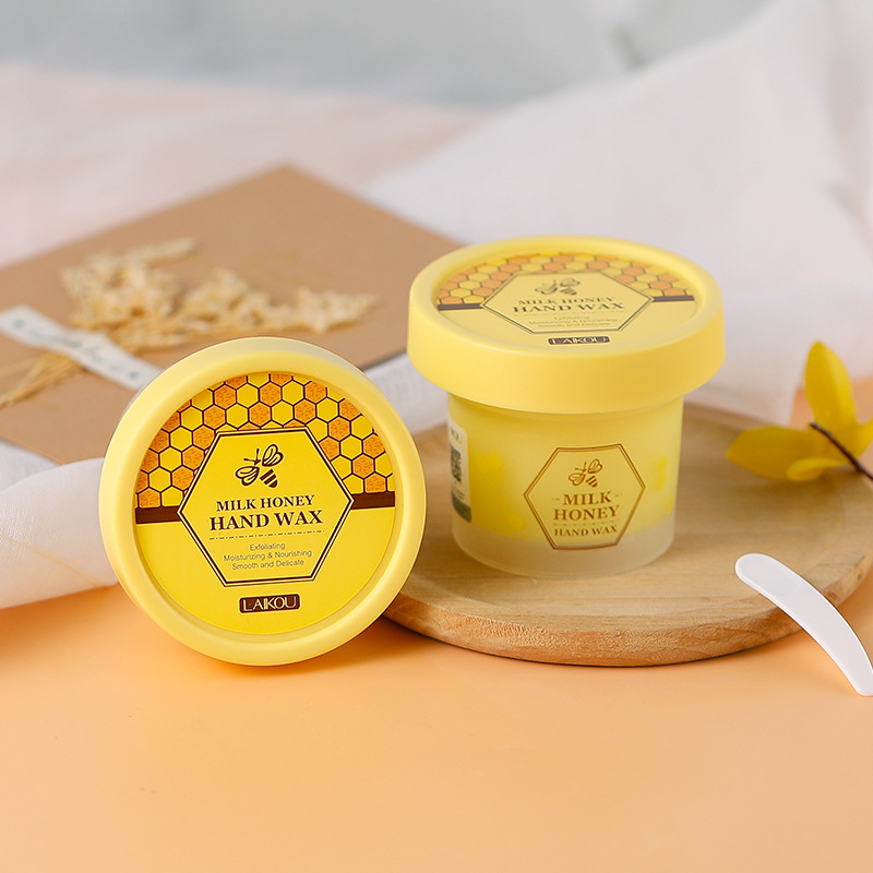 Cross-border English version LAIKOU Honey Milk Hand Wax 120g Hand Mask Moisturizing, hydrating and hydrating Autumn and winter manufacturer in stock details Picture