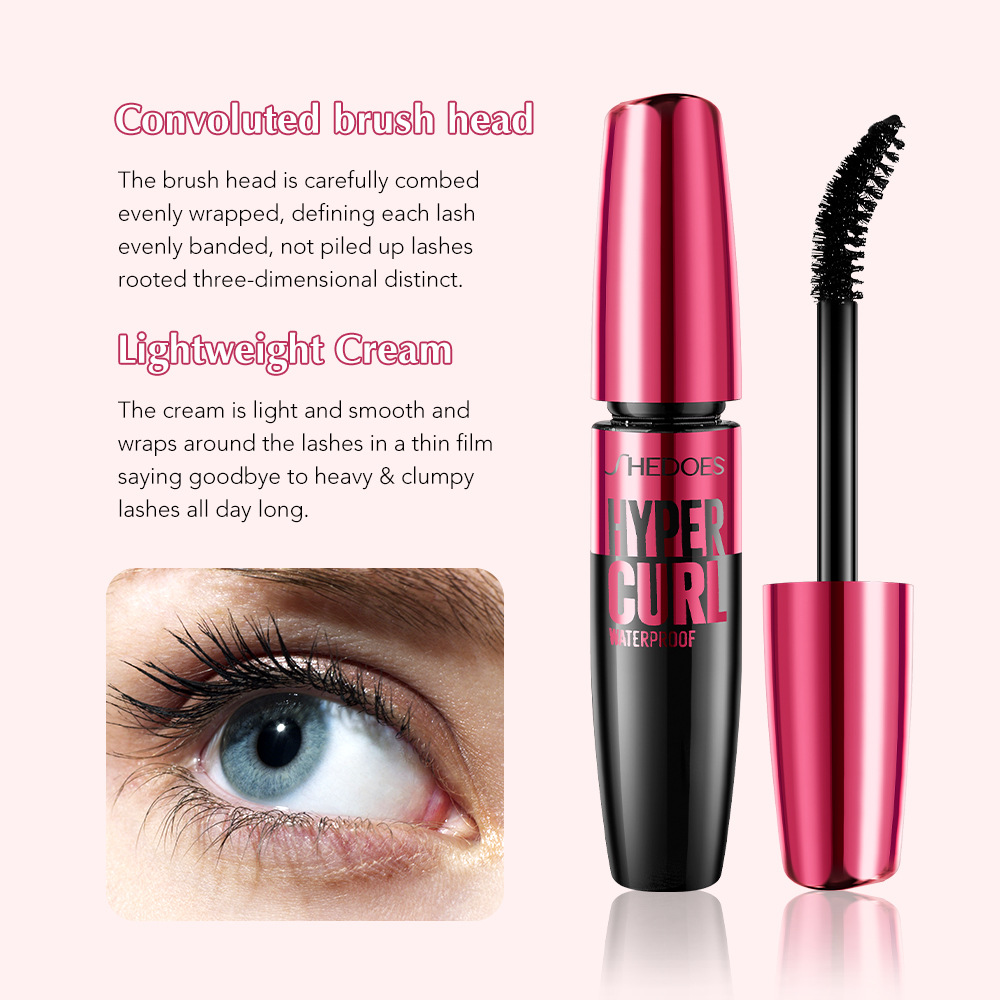 SHEDOES mascara is a cross-border bestseller with a new packaging that is waterproof, sweat-proof, and does not smudge, providing a thick and slender look details Picture