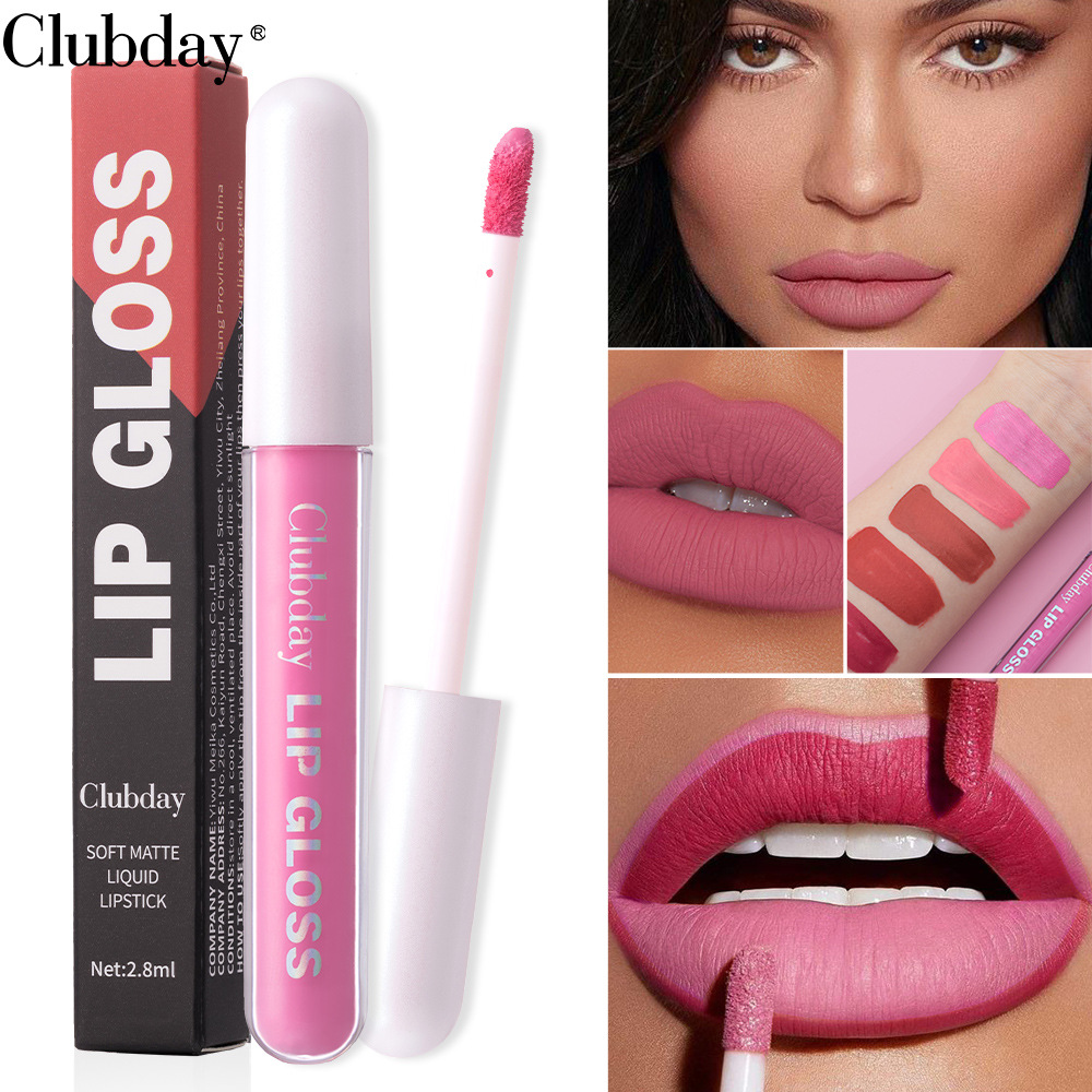 Clubday Matte velvet lip gloss that is easy to apply and does not fade, nude matte lip lipstick details Picture