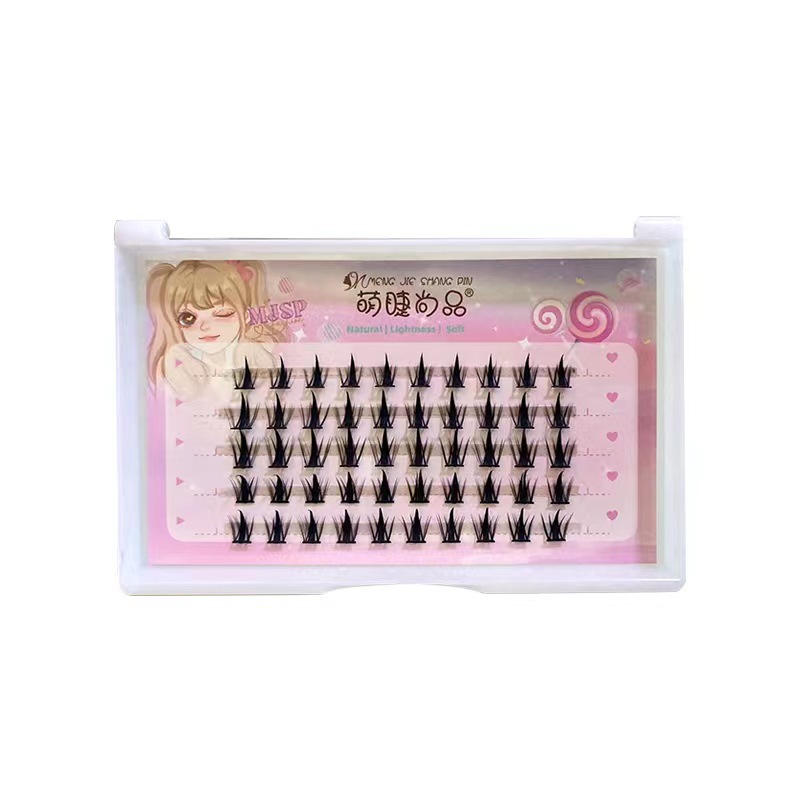 Mengjie Shangpin Sweet Cool Little Demon three-row and five-row segmented self-grafted false eyelashes, natural handcrafted eyelashes Item Picture