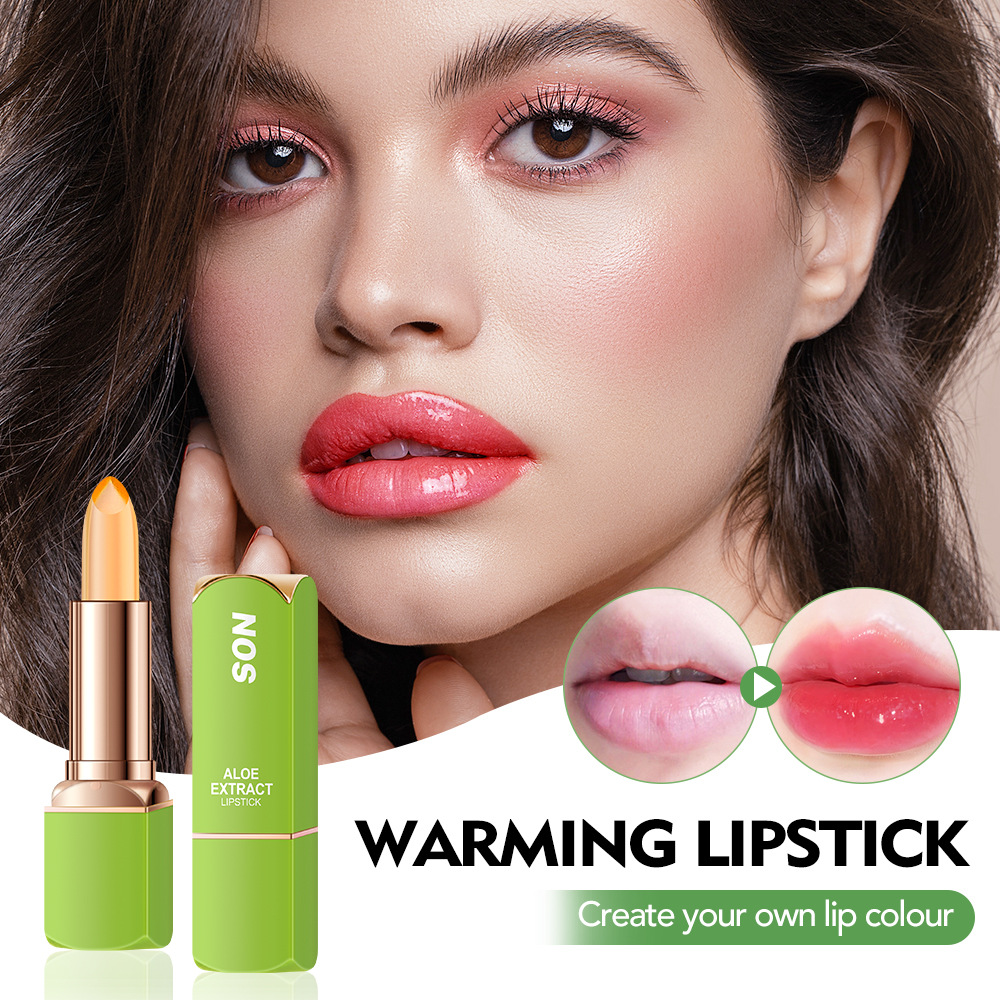 warm lipstick Cross-border NOS Aloe Vera temperature-changing Lipstick Lipstick does not stick to the cup and provides long-lasting moisturizing and nourishing lip lines details Picture