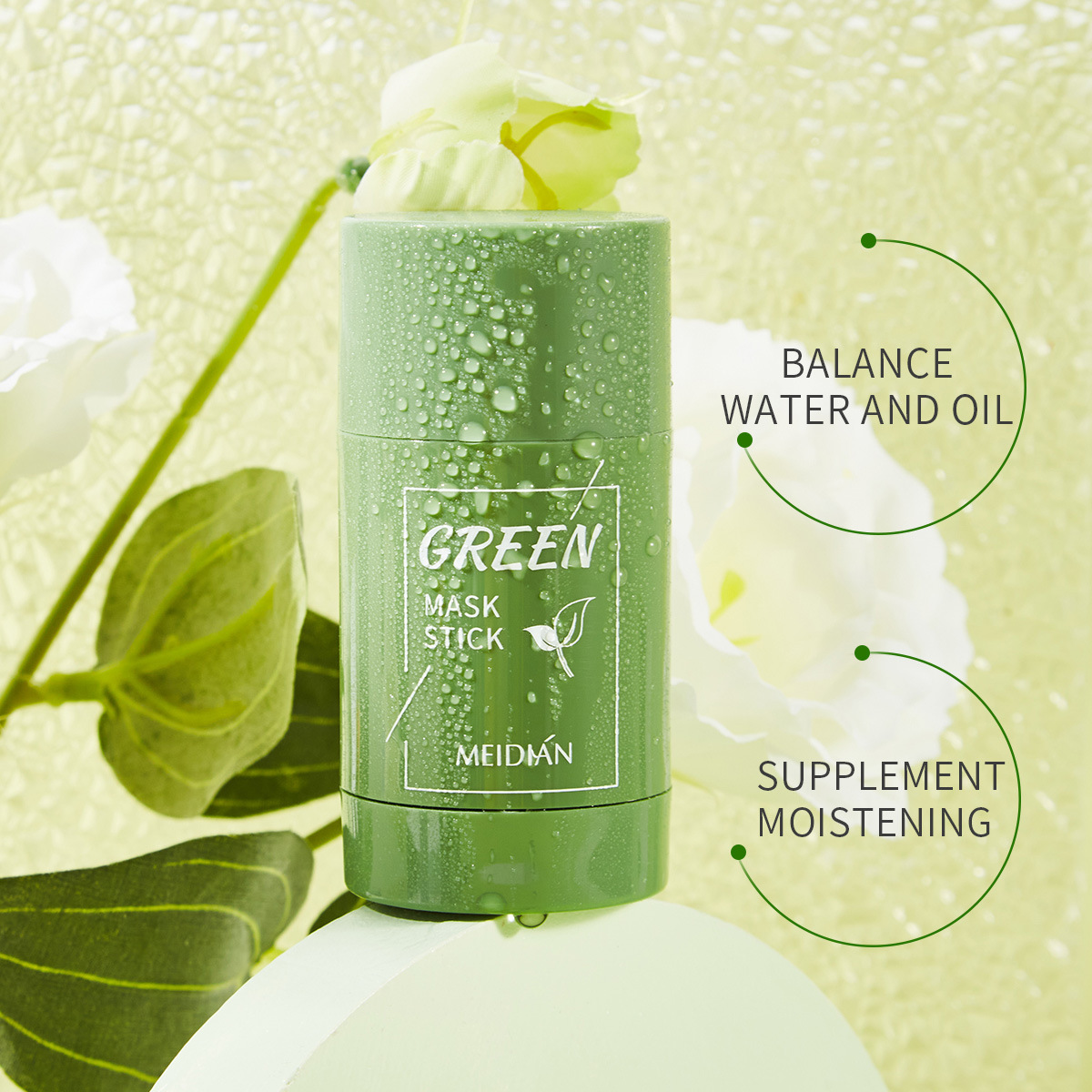 Cross-border Magic Point Green Tea Solid Mask Mud Stick Application type light Cleansing Mud Mask manufacturer wholesale details Picture