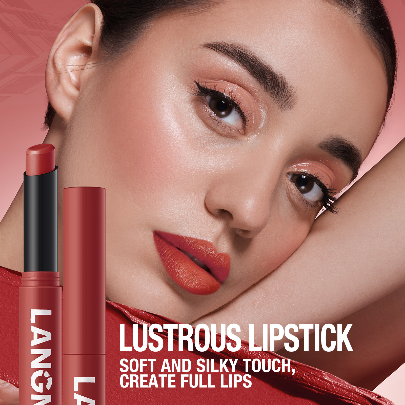 LANGMANNI 12-color slanted rotating matte lipstick single pack Specification drawing