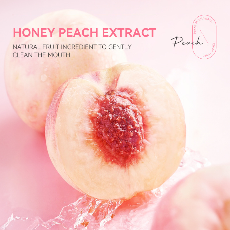 Cross-border QUIYUM Peach Mouthwash 10ml for cleaning the mouth and freshening breath, available for wholesale from the manufacturer details Picture