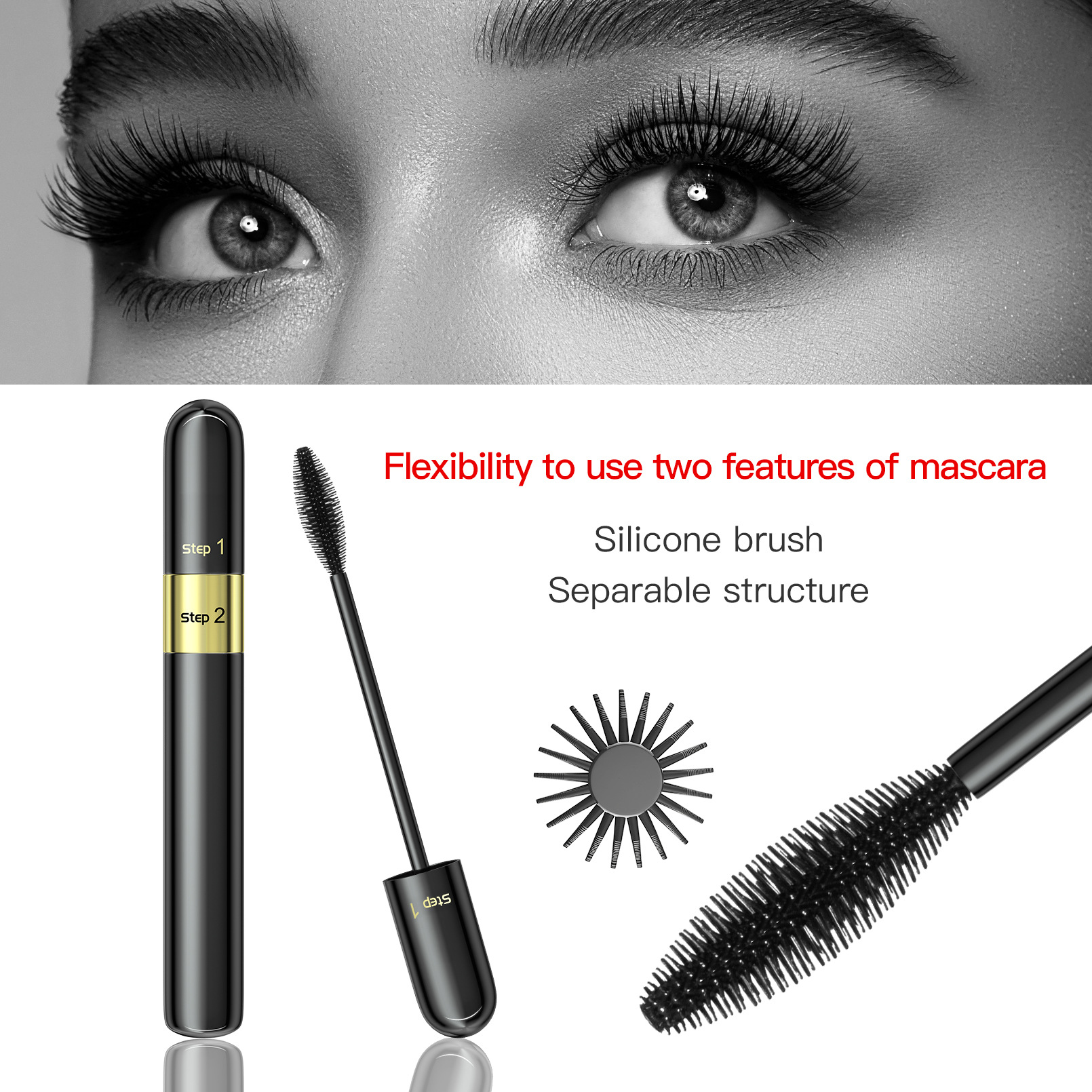 HelloKiss Sunflower Dual-Effect Waterproof Mascara: Long, curly, thick and non-smudge Mascara for cross-border use full figure