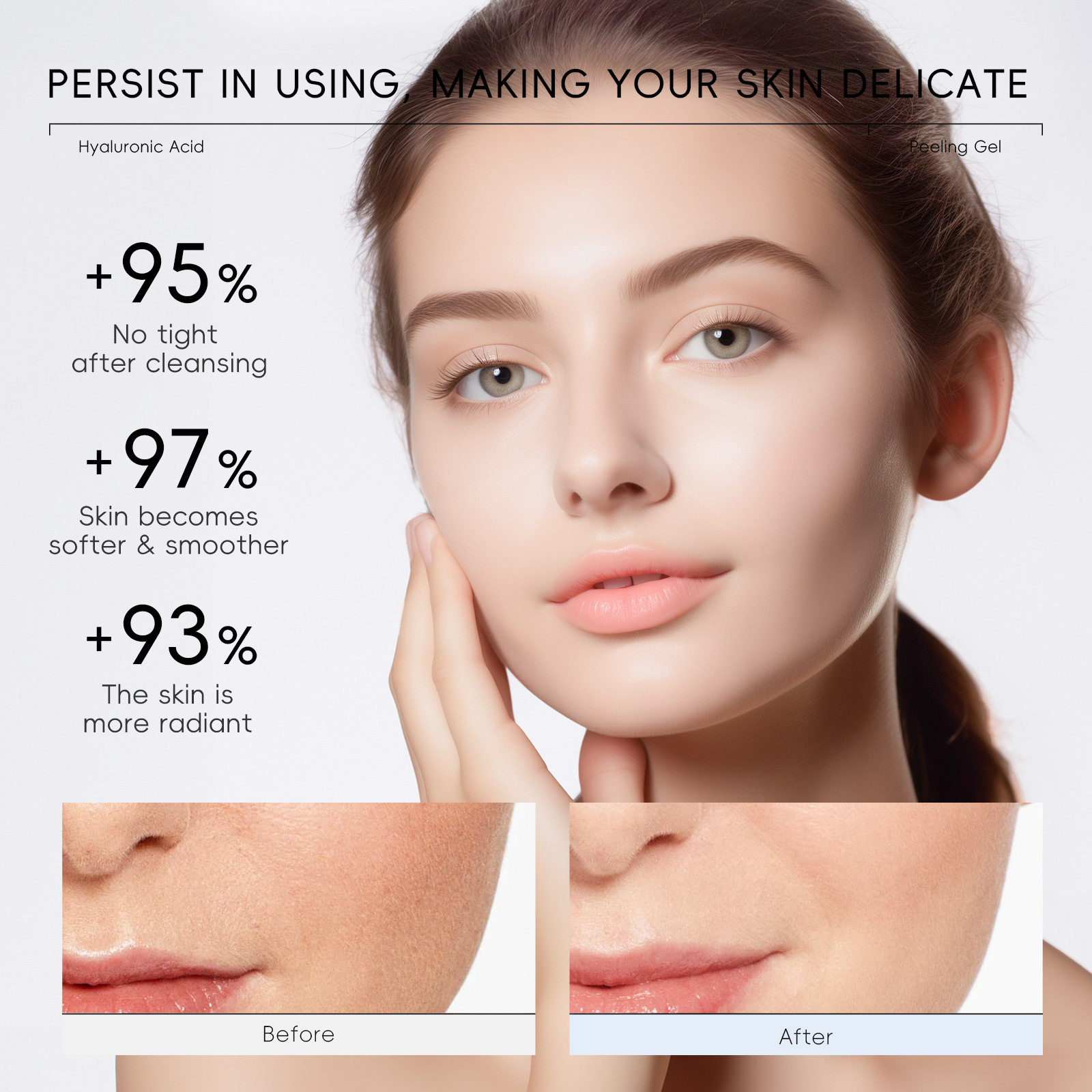 Cross-border new product quiyum Hyaluronic acid Exfoliating Scrub 50g for cleansing facial skin is in stock and available for delivery from the manufacturer Specification drawing