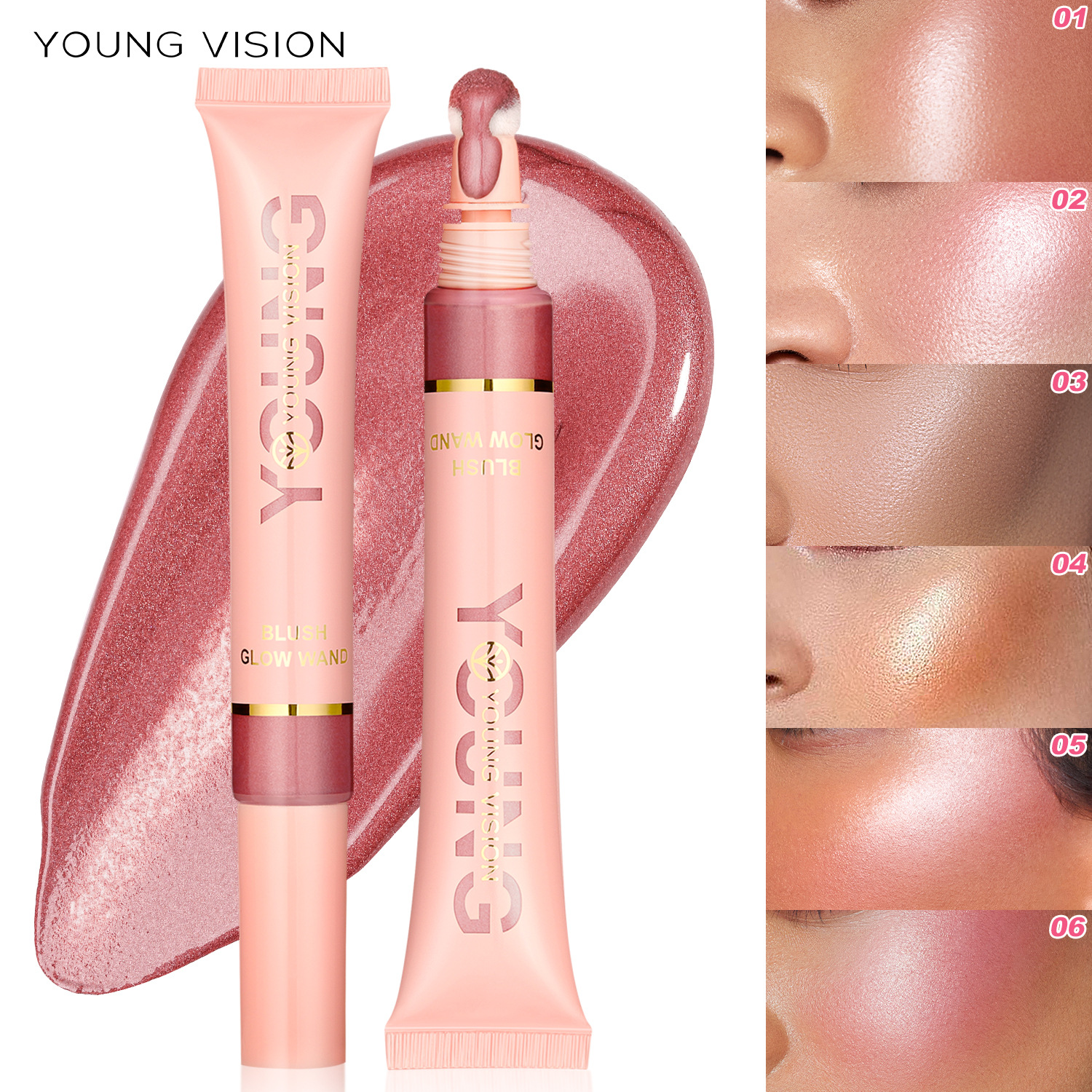 YOUNG VISION liquid cushion Contouring Blush Highlighter Stick Pearlescent Fine blush liquid is easy to operate and carry details Picture