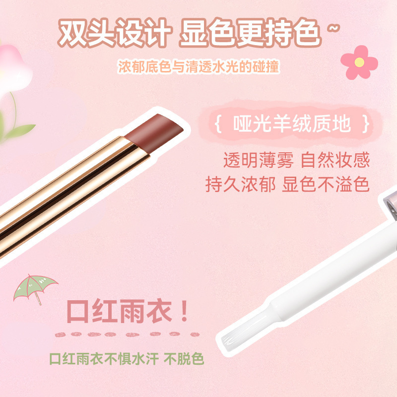 NOVO Smooth Mist raincoat Lipstick Waterproof setting, one-coat film not easy to stick to the cup, lock lip color lipstick wholesale details Picture