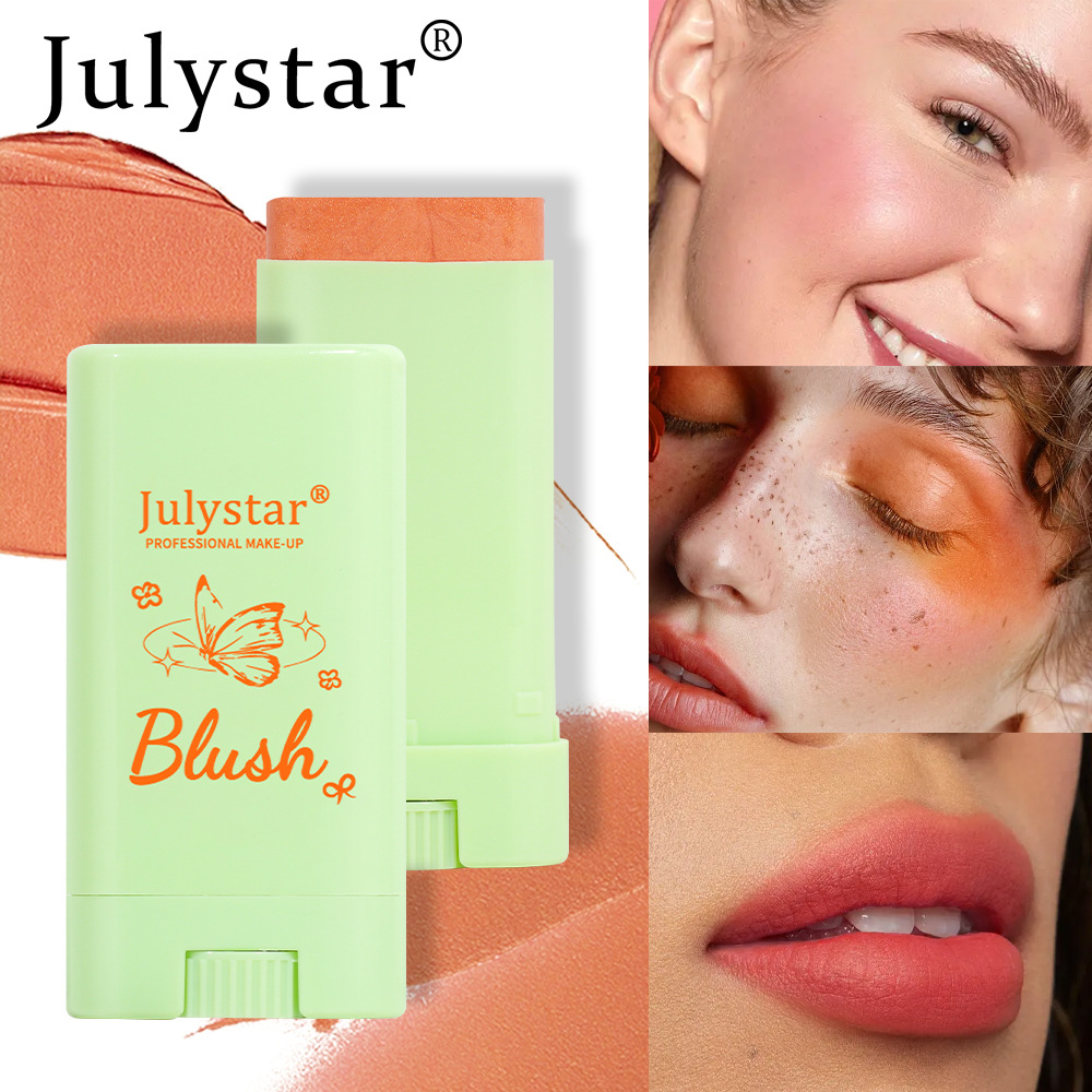 Julystar Facial Natural Matte Blush Cream, Swelling Color, Highlighter Contouring Blush, and Sunshade Stick are available in three colors full figure