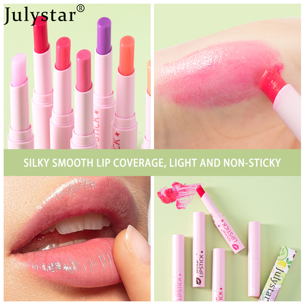 Julystar Cross-border Bestseller Moisturizing and Long-lasting Lip balm, Vitamin E thermochromic fruit-flavored lipstick details Picture