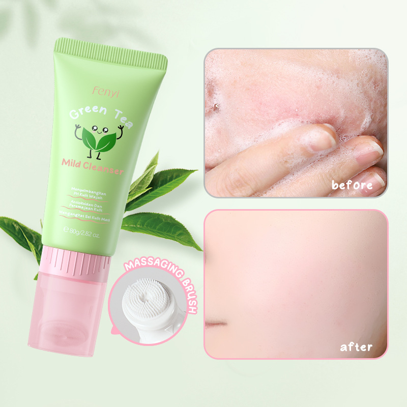 Cross-border fenyi Green Tea Facial Cleanser Indonesia Edition 80g Cleansing, Hydrating and Moisturizing skin care products from a manufacturer full figure