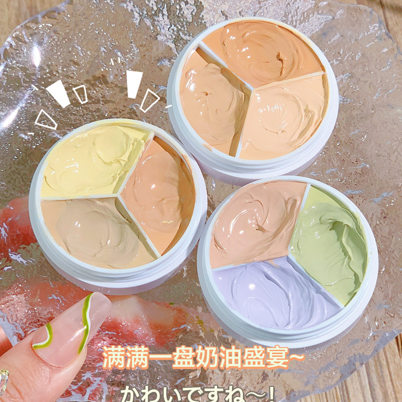 Makeup xixi Cleansing and Holding three-color Concealer for facial coverage of spots, acne marks, tear troughs and dark circles full figure