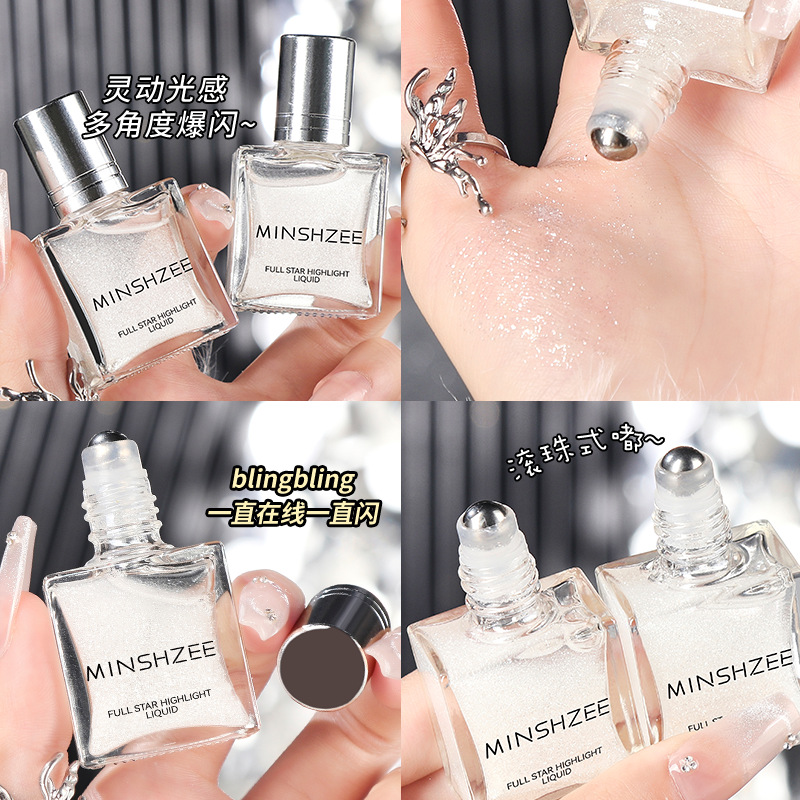 Mingxi Zhi Full Sky Star High Gloss Liquid, Face Brightening Liquid, Collarbone Flash Powder, Body High Gloss, Small Diamonds, Flash Ball, Cross-border Specification drawing