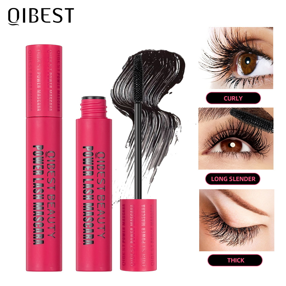 QIBEST Cross-border Mascara Waterproof, setting, non-staining, thick, curling and long eyelash base cream wholesale full figure