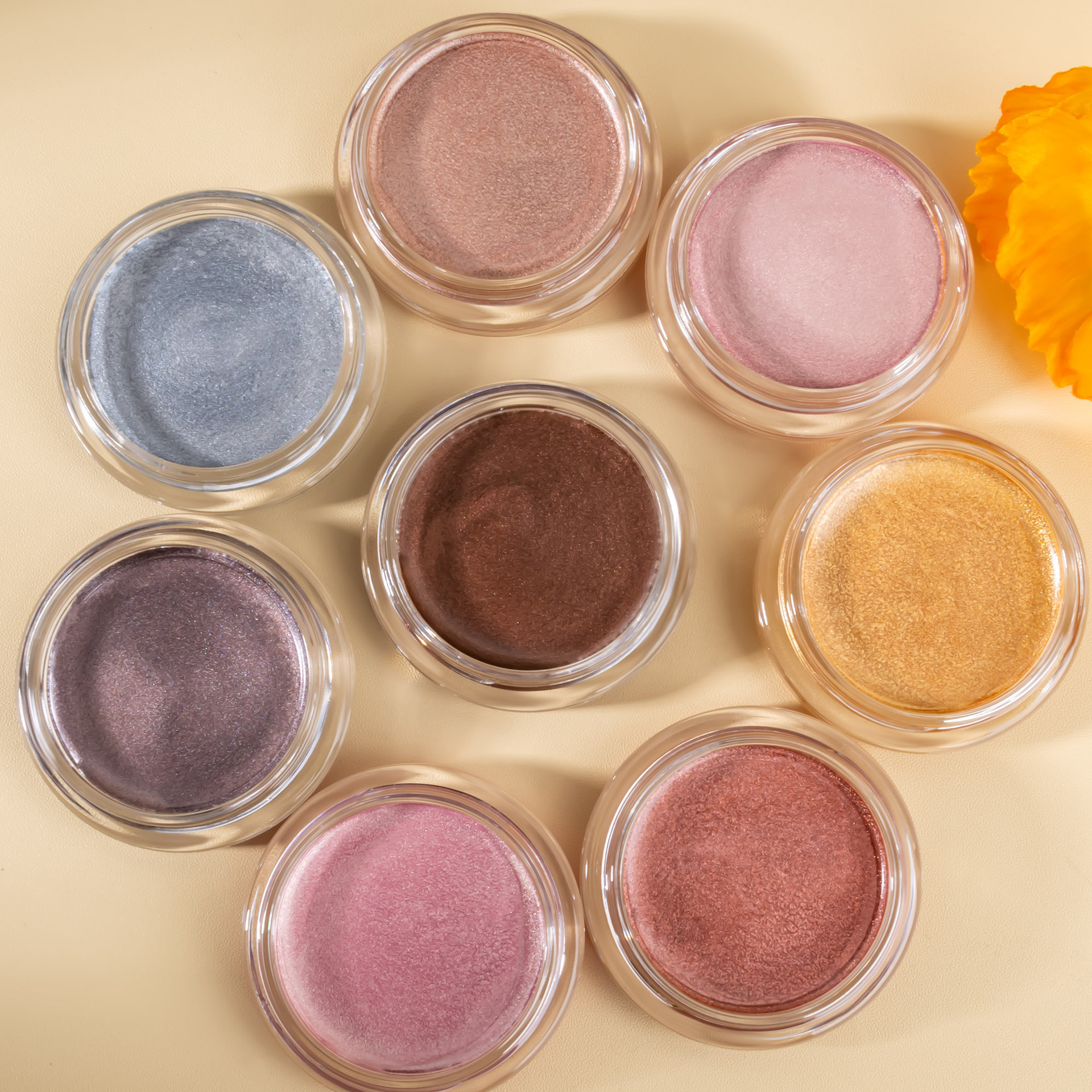 SHCOETY single-color mousse eyeshadow highlights brightening Colored eyeshadow powder easy to apply Mermaid Girl Face Highlights powder Item Picture