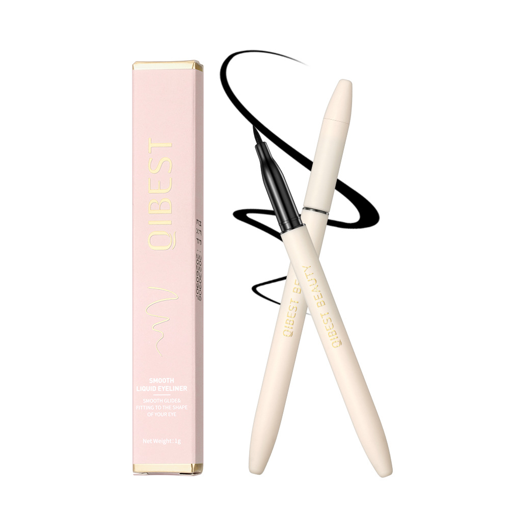 QIBEST eyeliner liquid pen is waterproof, sweat-proof, does not smudge, does not smudge makeup, and is a dark eyeliner pen that dries quickly for beginners Item Picture