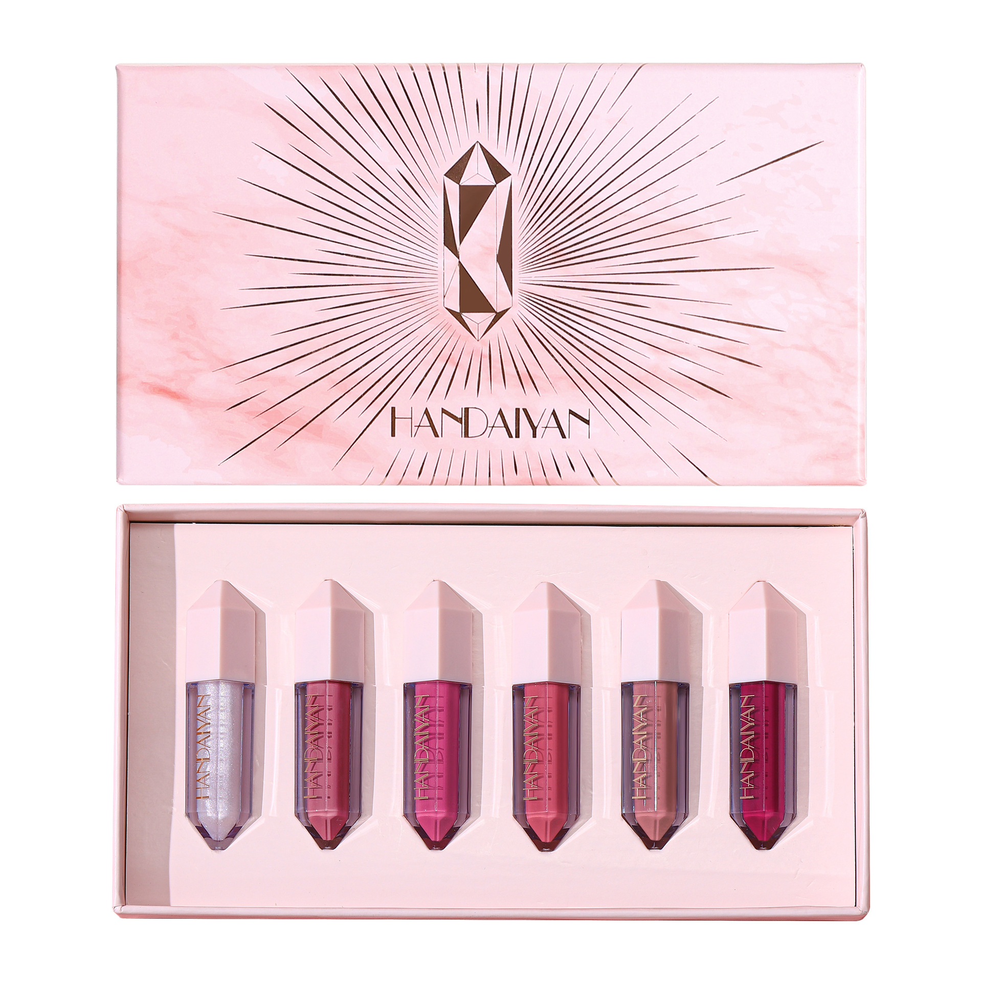 Cross-border Lip Gloss Set Matte Waterproof, Non-fading and non-sticking Cup HandAIyan 6-color matte Lip gloss set Item Picture