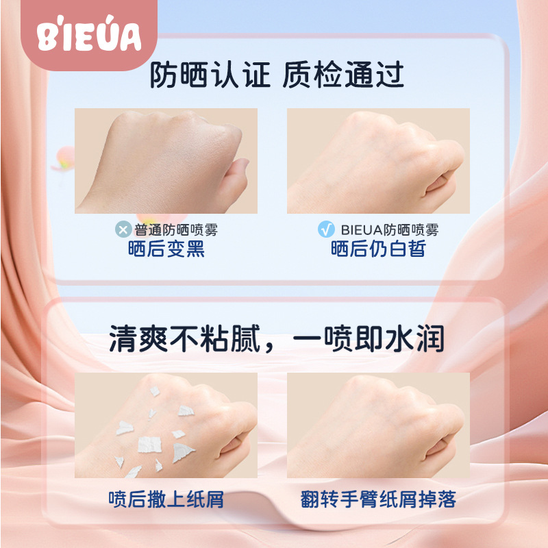 Crystal Small Aperture Sunscreen Spray, waterproof and UV-resistant, easy to form a film, SPF50, PA+++ high SPF, high protection against outdoor injuries Specification drawing