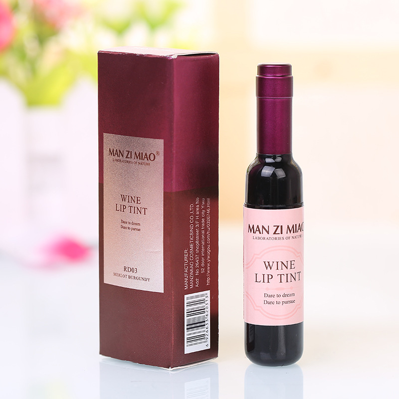 Lip dye, red wine bottle lip gloss and lip gloss are not easy to stick to the rim of the glass. Red multi-color red wine lip dye, lip bite full figure