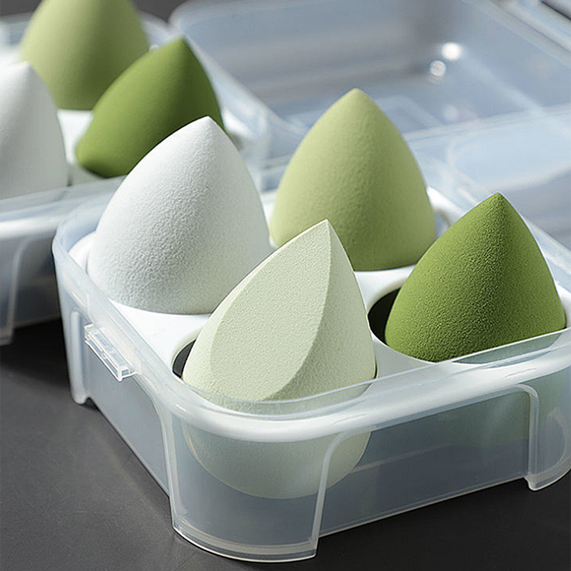 Factory direct sales of non-latex powder puffs in stock, water drop diagonal cut powder puffs, super soft beauty egg sponge powder puffs, dry and wet dual-purpose details Picture