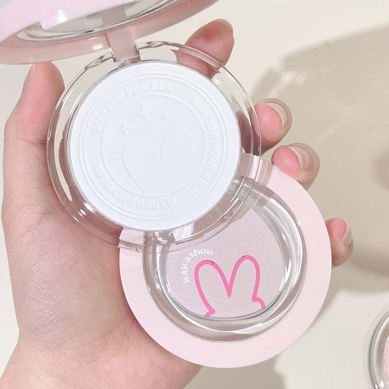 kakashow Soft Focus setting Powder Compact, oil-control, long-lasting, waterproof, non-smudge, concealer, loose powder full figure