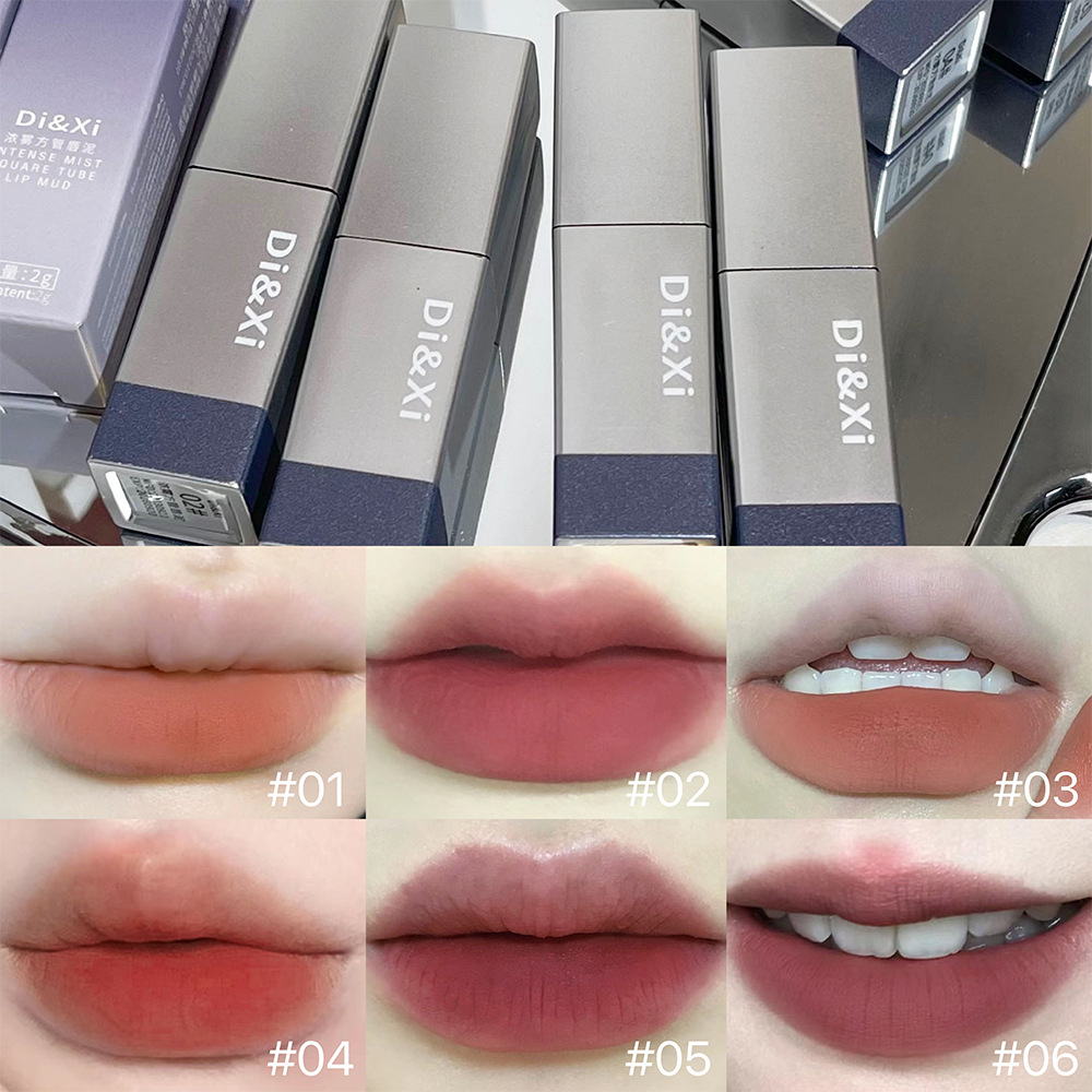 DI&XI Thick Fog Velvet Lip Gloss matte Whitening Square Tube Red Lift color Versatile and affordable cross-border wholesale makeup Application Scenario