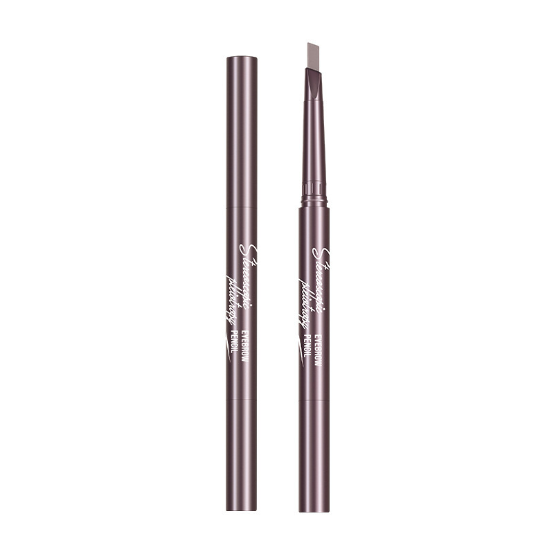 Double-headed triangular one-character three-dimensional eyebrow pencil for beginners, waterproof, sweat-proof, long-lasting and not easy to fade, multi-color makeup eyebrow pencil Item Picture