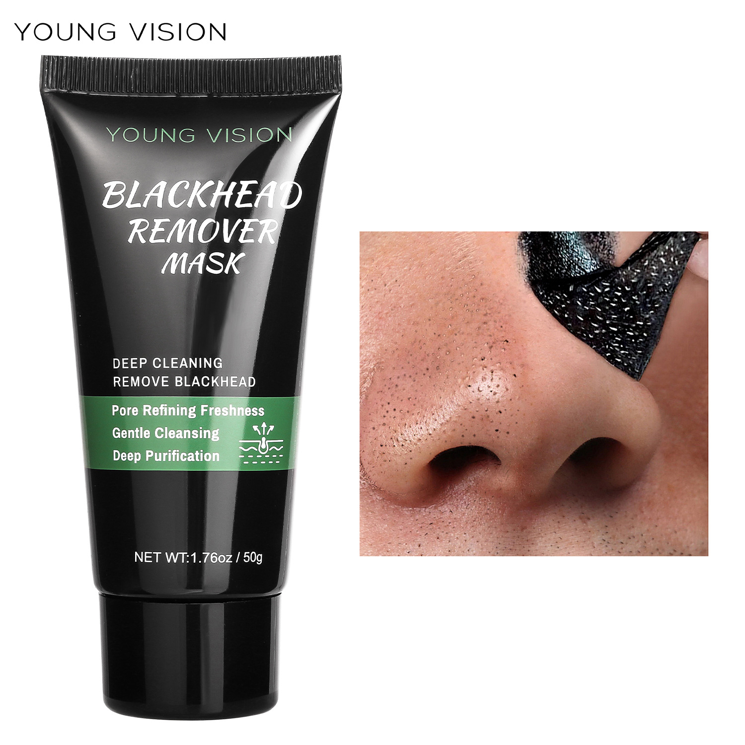 YOUNG VISION Nasal Mask 50g, peel-off Nasal Mask, Black Nasal mask details Picture