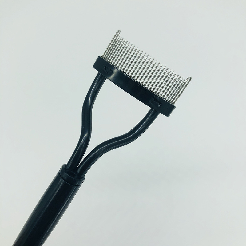 Portable stainless steel eyelash comb dust protection cover, durable and easy to clean, foldable multi-functional curling eyelash brush Item Picture
