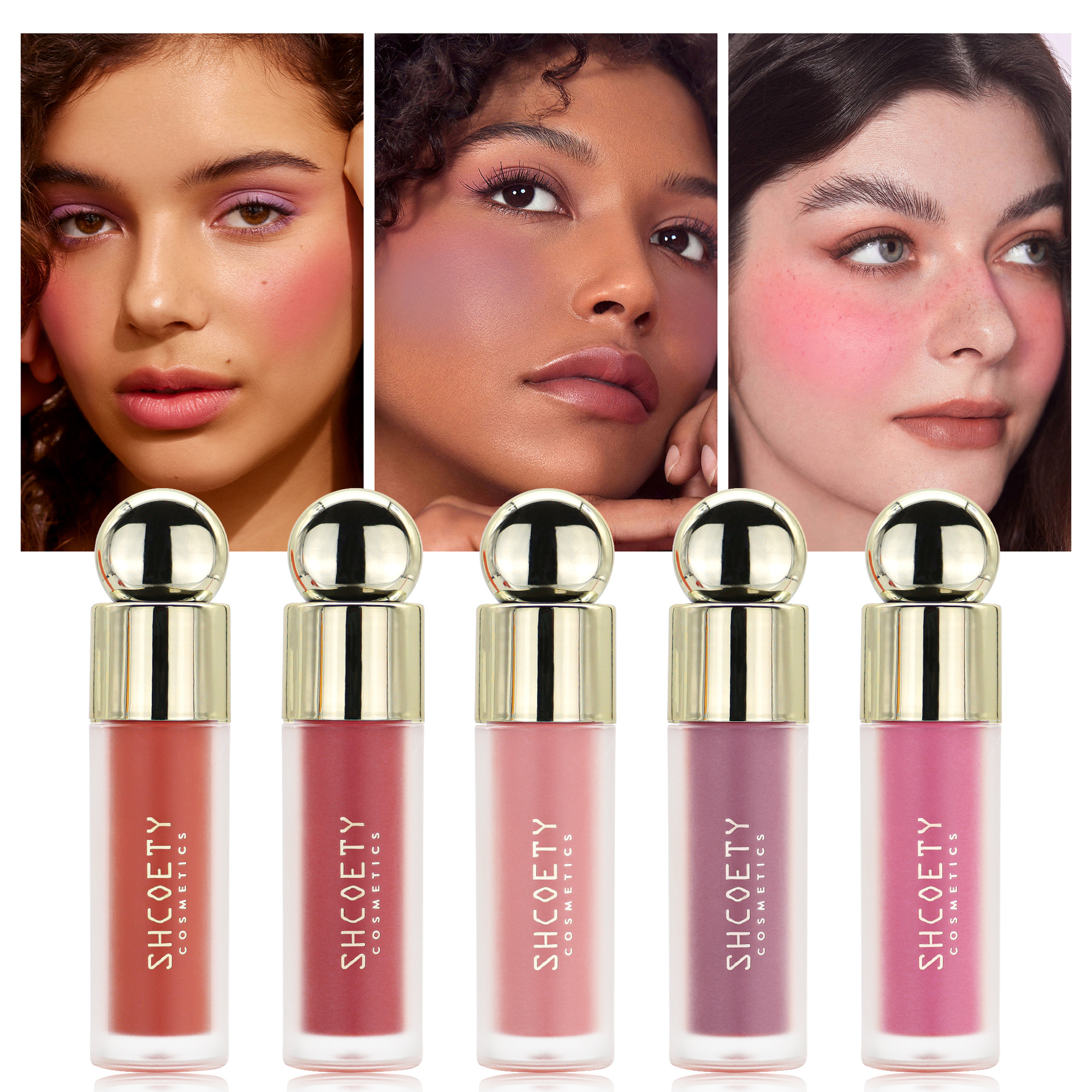 SHCOETY's cross-border bestseller liquid cheek Blush, lip and cheek moisturizer, multi-functional natural contouring, brightening and radiant complexion details Picture