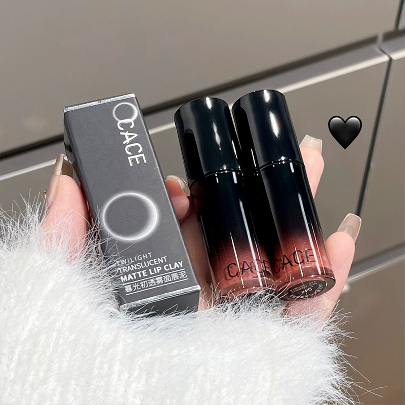 CACE Twilight First Translucent matte Lip Gloss, silky smooth, whitening, Velvet Lip gloss, versatile and affordable, available in six colors details Picture