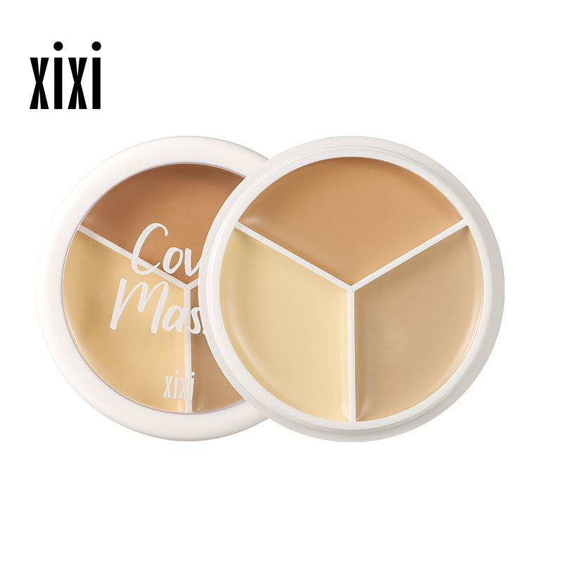 Makeup xixi Cleansing and Holding three-color Concealer for facial coverage of spots, acne marks, tear troughs and dark circles Item Picture