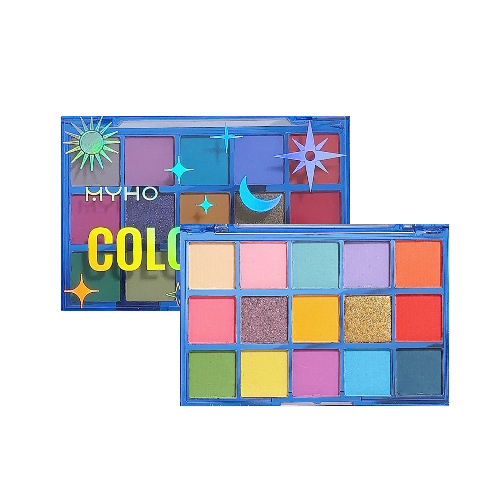 MYHO Sweet Dream Illusion 15-color Eyeshadow Palette: Pearlescent, matte, waterproof, non-smudging, powdery, fine and dazzling eyeshadow palette Item Picture