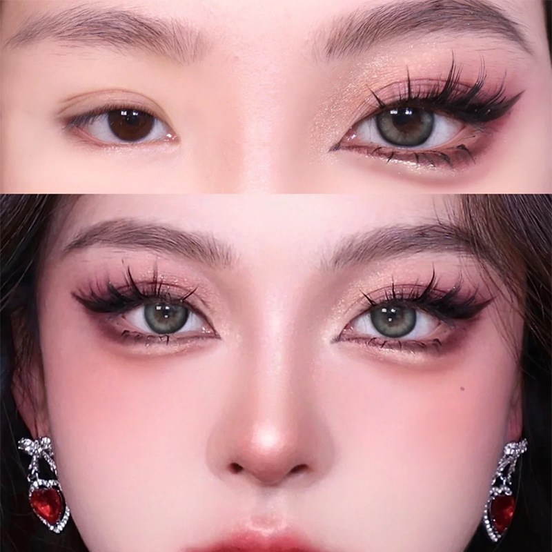 The Mengjie Shangpin Little Devil Fairy Super Thin Transparent Stem K8 has been cut into sections. The thick and realistic false eyelashes are comic details Picture