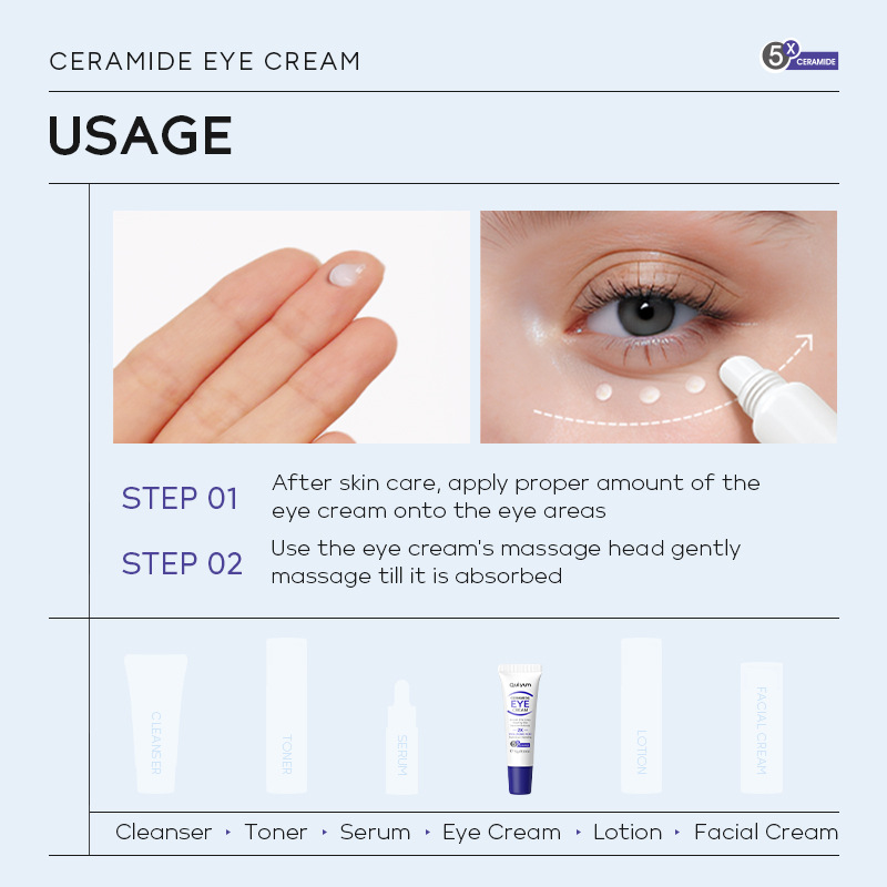 Cross-border QUIYUM Ceramide Eye Cream 15g Hydrating, moisturizing and repairing eye area skin care products manufacturer wholesale details Picture