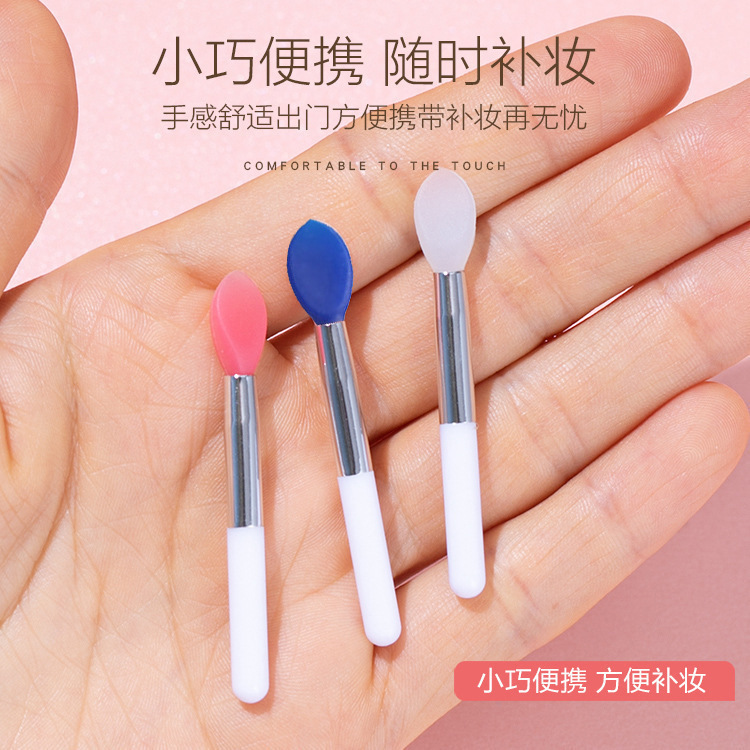Mini lip brush, red lip brush, mask lip gloss, silicone lip brush, individual packaging, dust-proof eyeshadow makeup brush details Picture