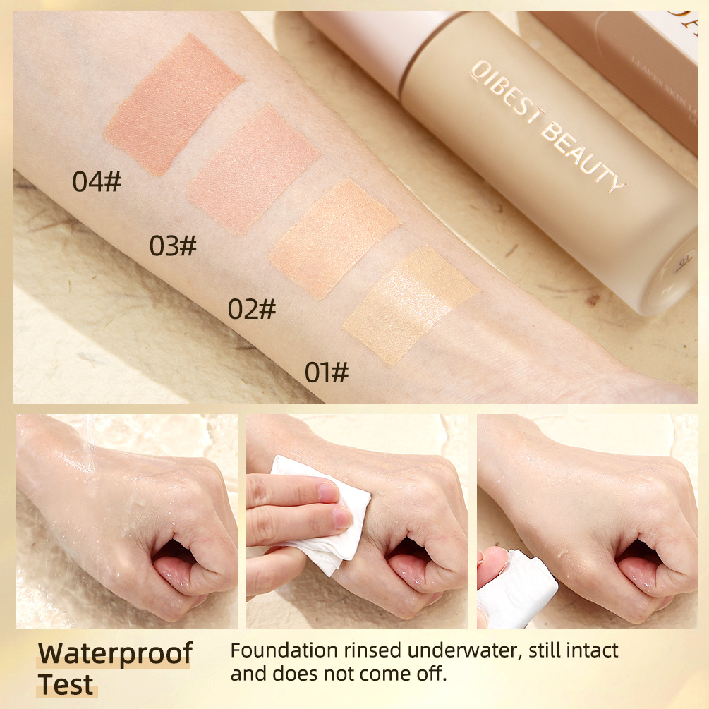 QIBEST Foundation provides concealer, matte finish, natural brightening, moisturizing, oil-control, contouring, long-lasting makeup that doesn't smudge, and a light bb cream full figure