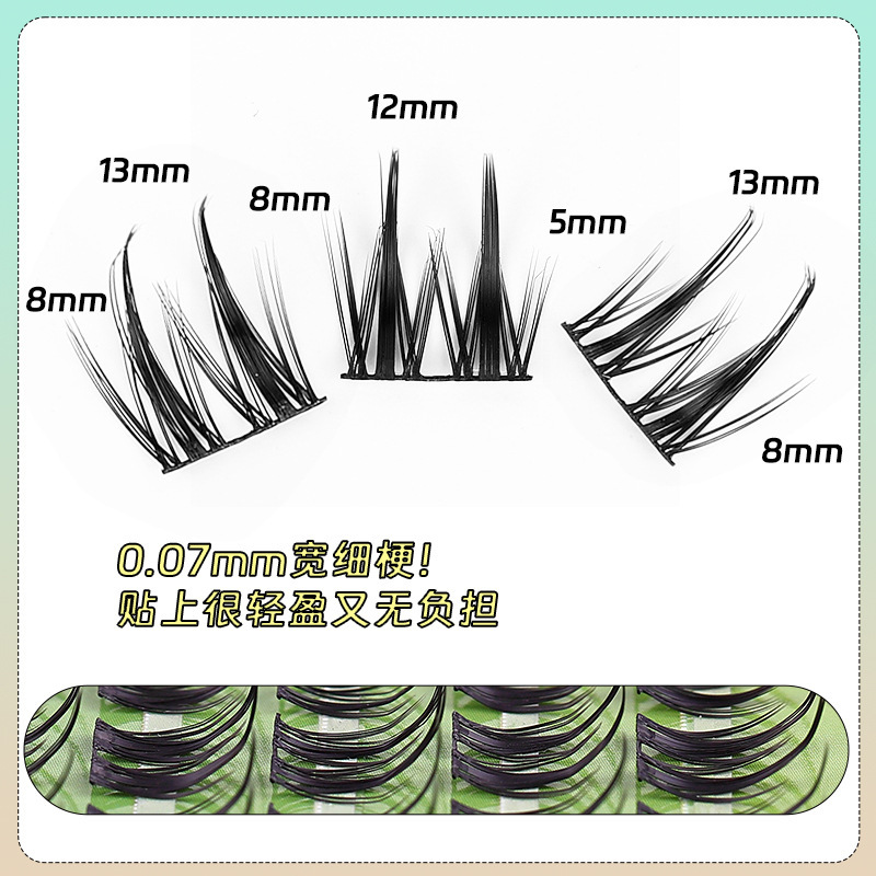 New cat fairy eyelash natural lazy person comic single cluster segmented self-grafted double-pointed wheat ear false eyelash factory Application Scenario