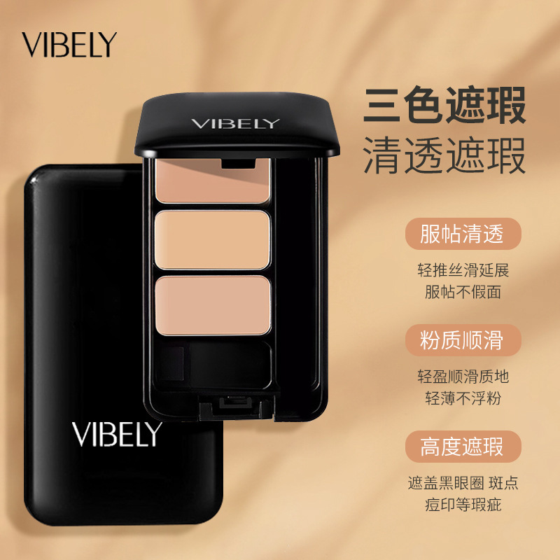 VIBELY Waterproof and non-smudging three-color Concealer to cover spots, acne marks, eye concealer, contouring pen and tattoos details Picture