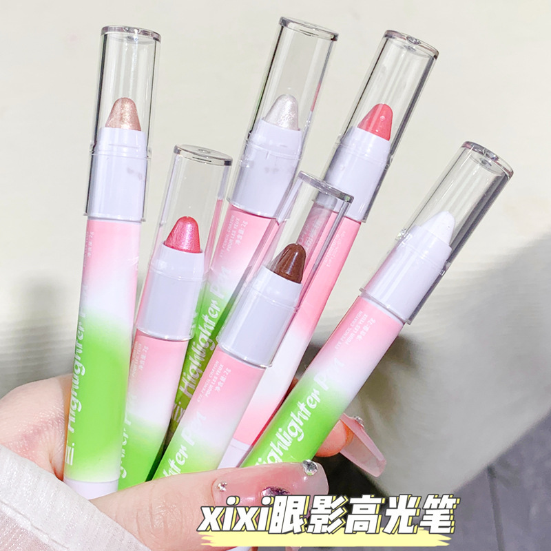 xixi Sweetheart Barbie Highlighter Pen, naturally brightening pearlescent, not easy to smudge, fine sparkle, brightening complexion, female student highlighter pen details Picture