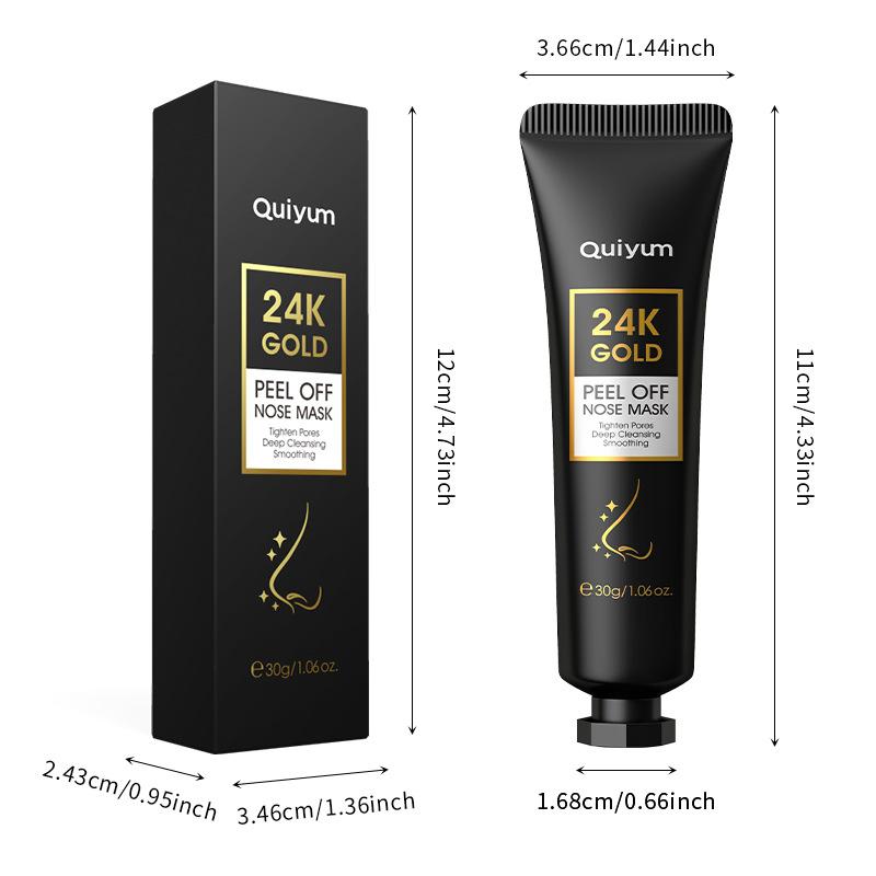 Cross-border Version QUIYUM24K Gold Peel-off Nasal Mask 30g (Color box) Cleansing, hydrating and moisturizing Application type Item Picture