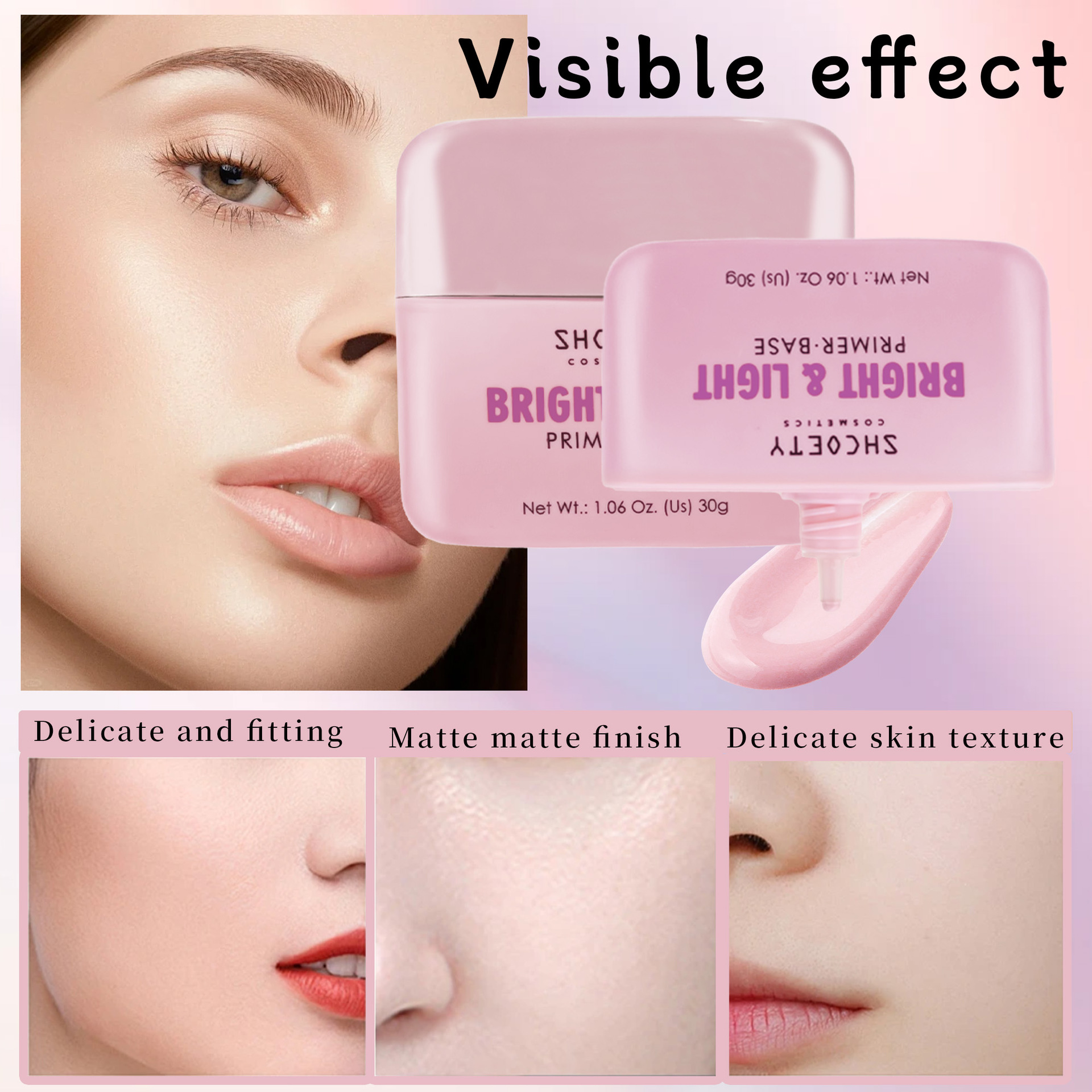 SHCOETY Eye Natural Isolation Moisturizing Primer Facial Base, invisible pores, no clogging Powder primer Specification drawing