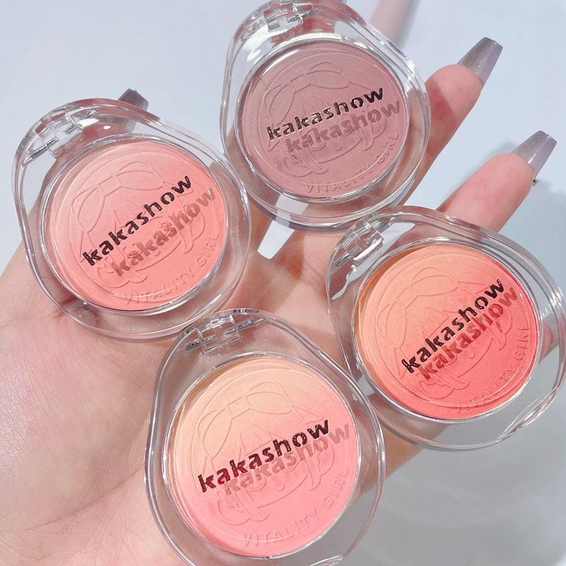 kakashow Gradient Blush Nude Matte Two-Color Blush Palette Blush Cream Highlighter Contouring Palette Student Brightening full figure