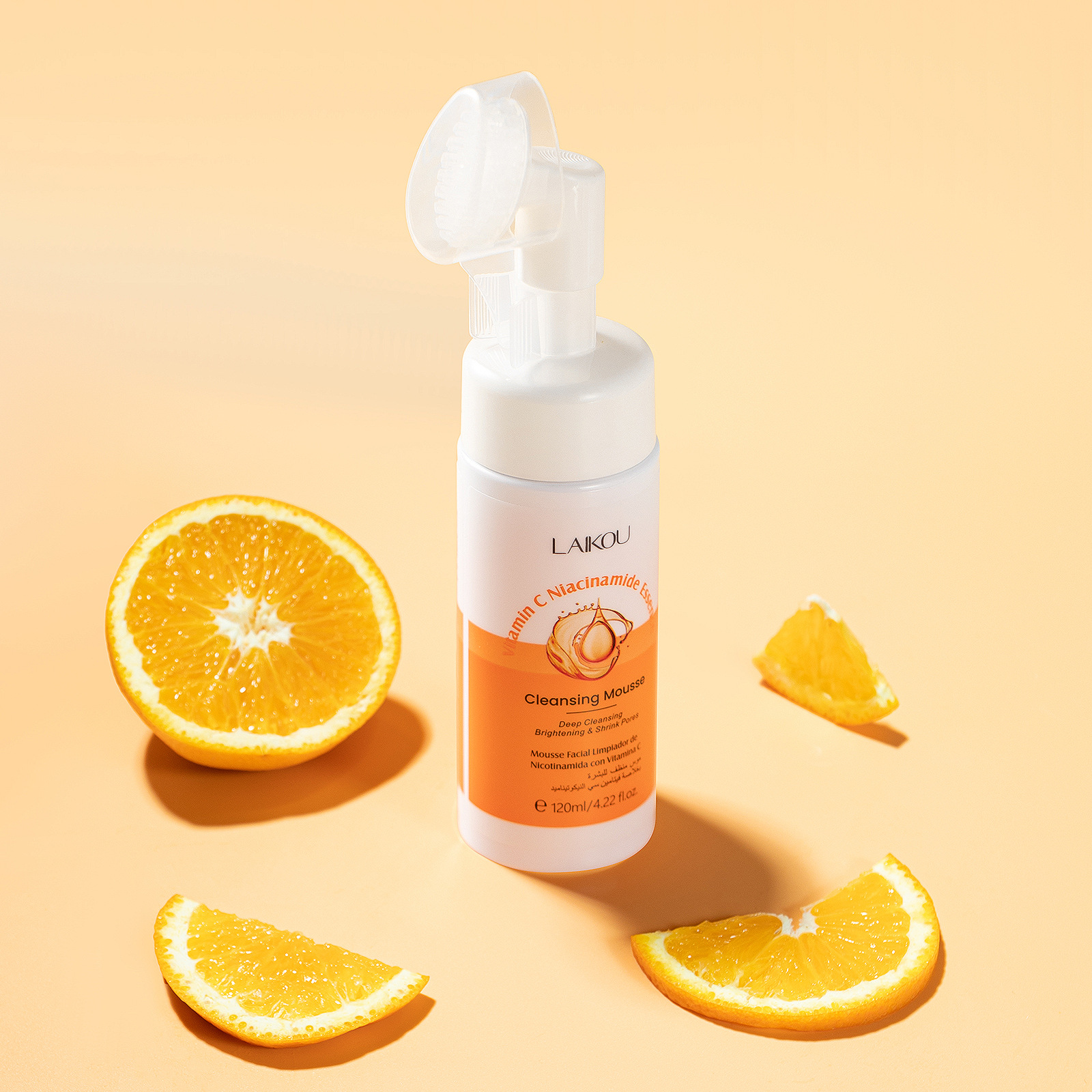 LAIKOU Vitamin C Cleansing Mousse 120ml New Packaging Facial Care Cleanser to clean pores full figure